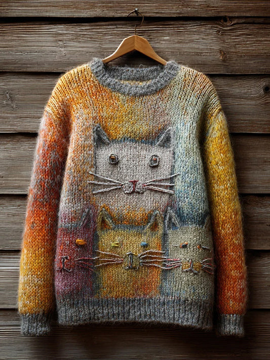 Pull décontracté à imprimé animal vintage pour femmes