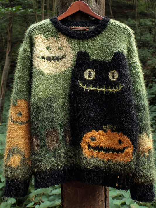 Pull décontracté à imprimé animal vintage pour femmes