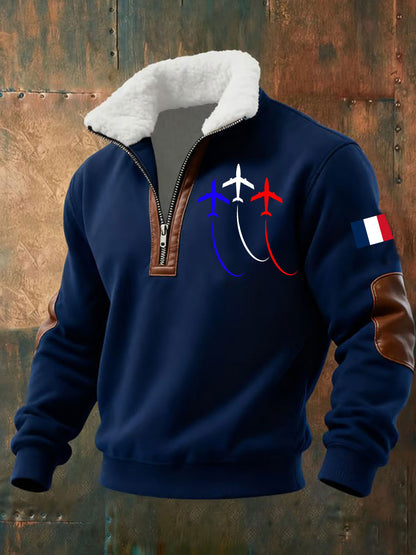 Chandail à capuchon zippé Avion De Combat Baggy Homme