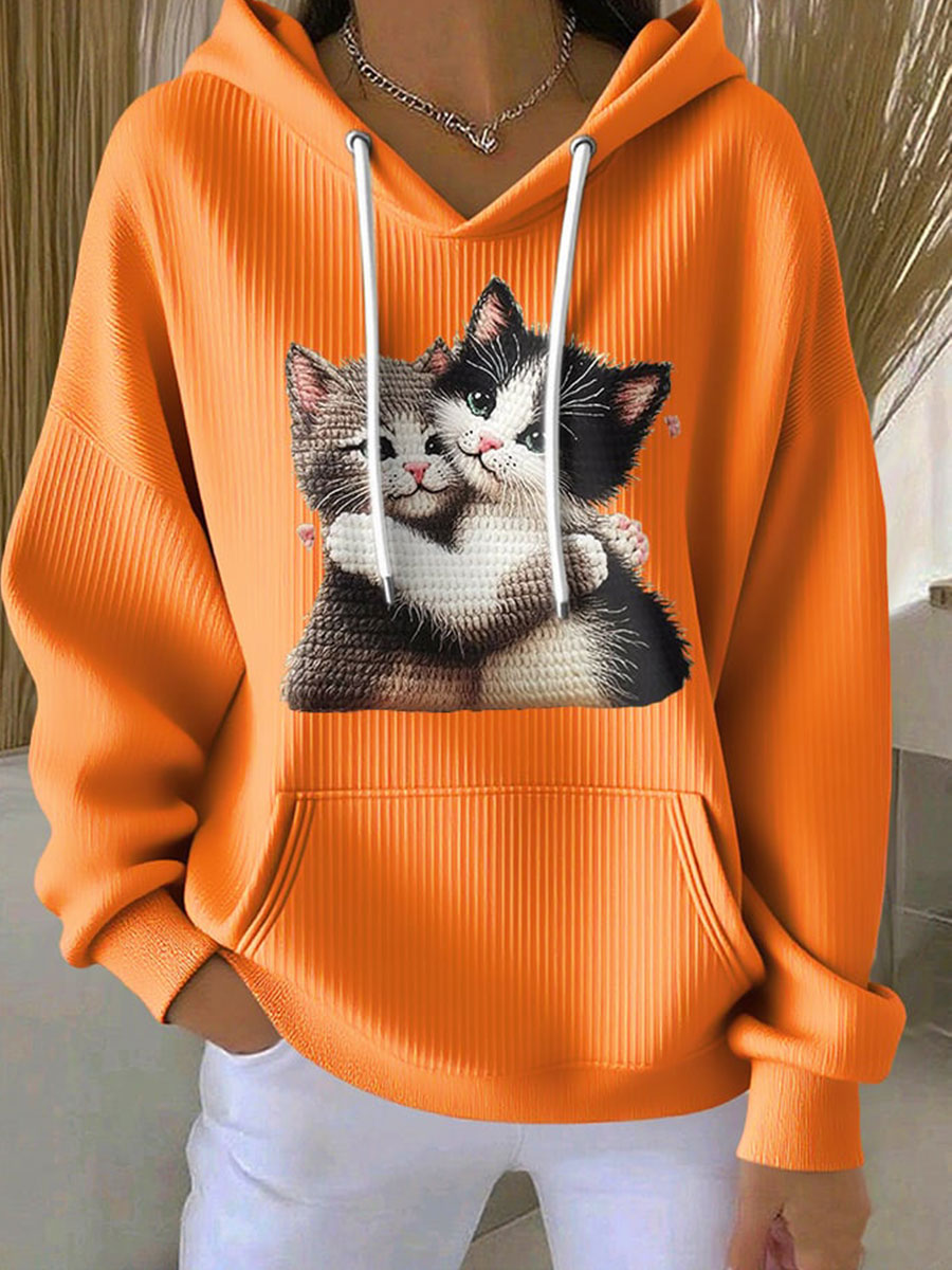 Chandail à capuchon Cut Cat Femme