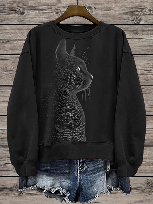 Sweatshirt Cat Regular Femme