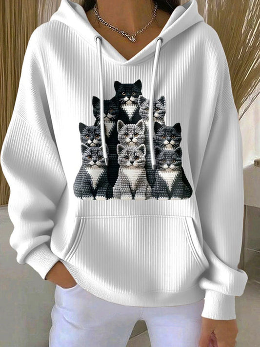 Chandail à capuchon Cut Cat Femme
