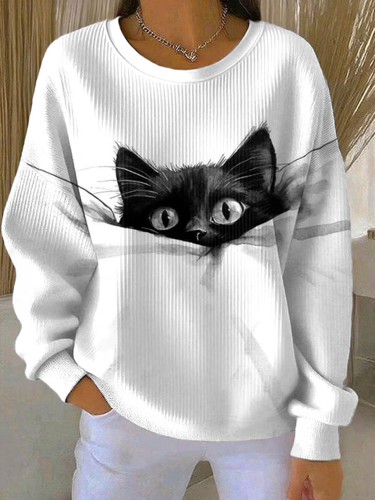 Tops imprimés de chat mignon pour femmes