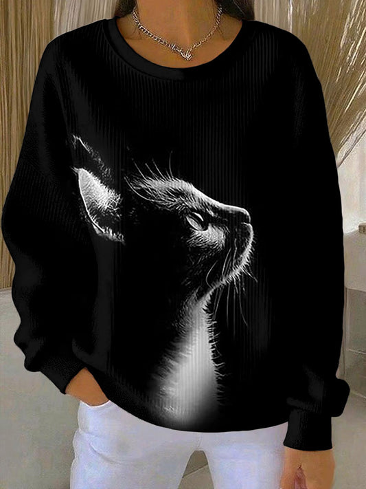 Tops imprimés de chat mignon pour femmes