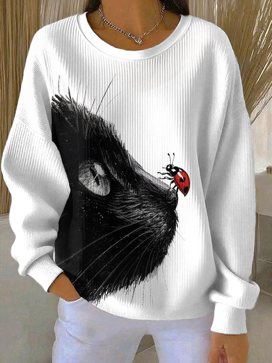 Tops imprimés de chat mignon pour femmes