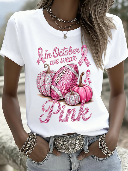 T-shirt décontracté à manches courtes Faith Cross Art pour femmes
