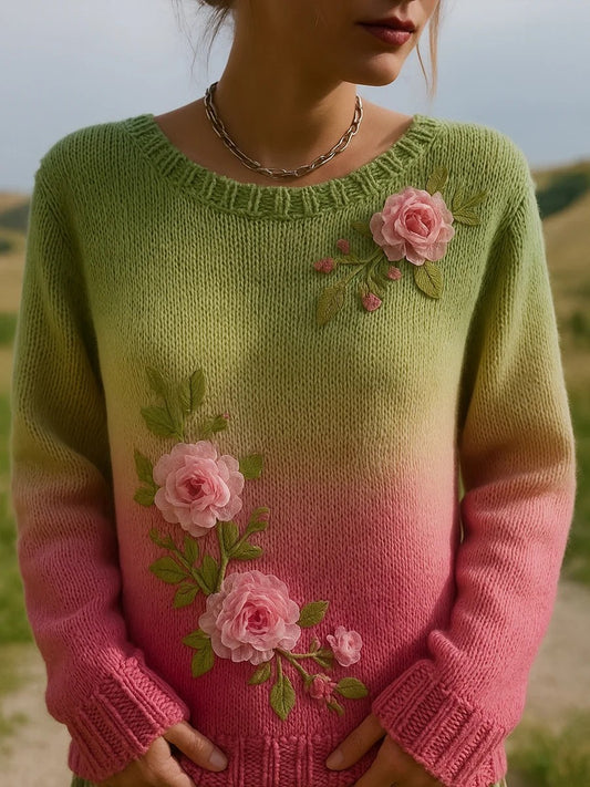 Sweat-shirt Femme Vintage Art Imprimé Floral