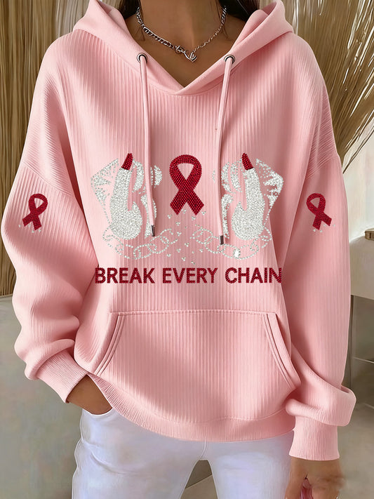Femmes du cancer du sein Art Print Casual Memorial Hoodie