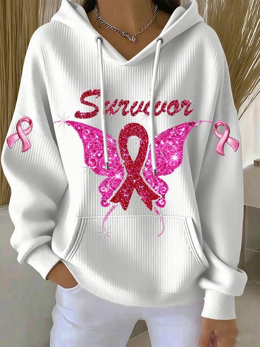 Femmes du cancer du sein Art Print Casual Memorial Hoodie