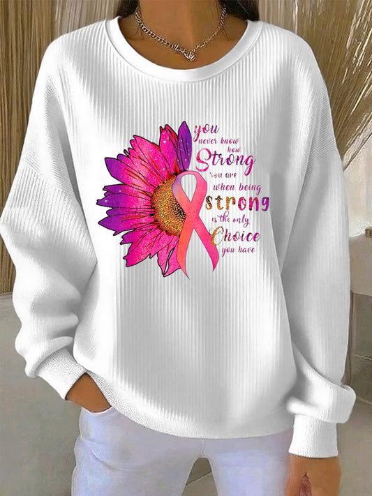 Vintage Floral Art col rond Sweatshirt Casual Top des femmes