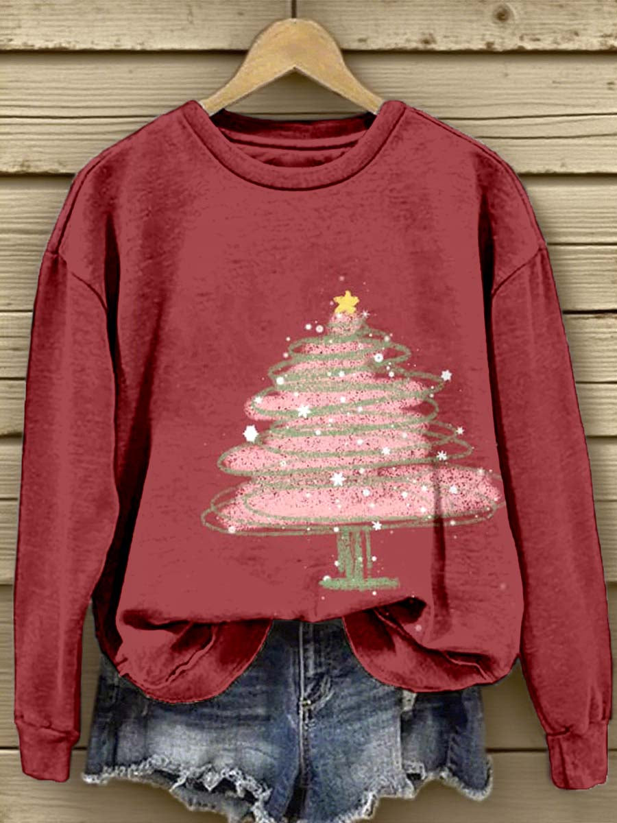 Sweat-shirt Femme Imprimé Arbre de Noël