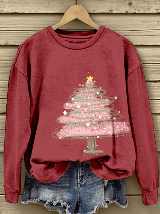 Sweat-shirt Femme Imprimé Arbre de Noël