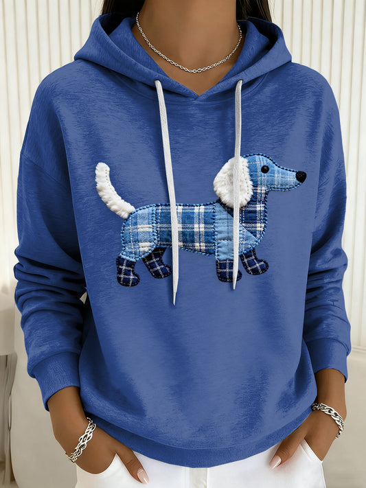 Chien Art Imprimer Drawstring Hoodie des femmes