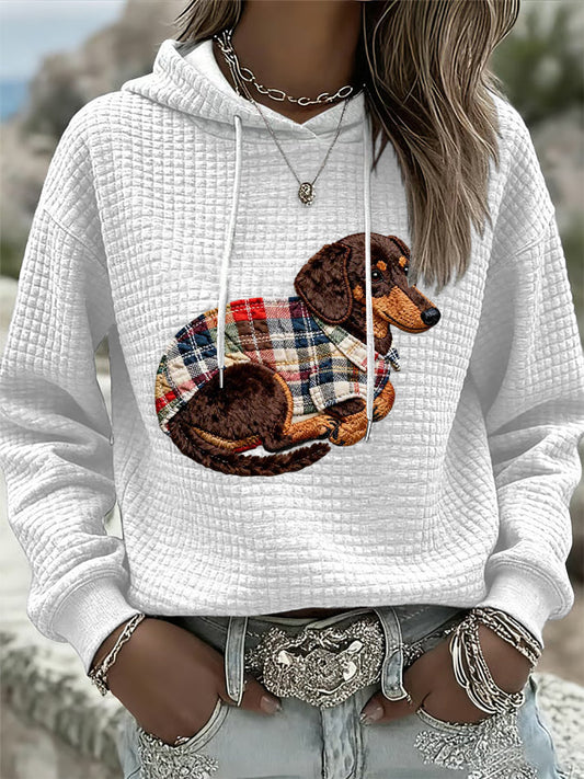 Chien Art Print décontracté lâche à manches longues Top des femmes