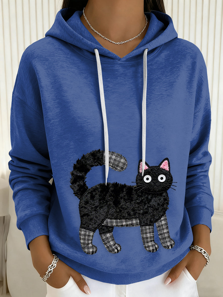 Sweat à Capuche Cat Drawstring Femme