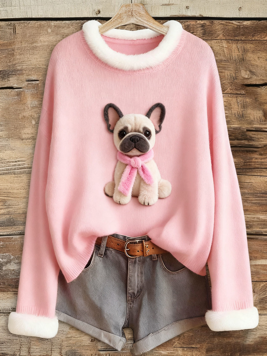 Le cancer du sein rose des femmes en peluche chien imprimé Tops