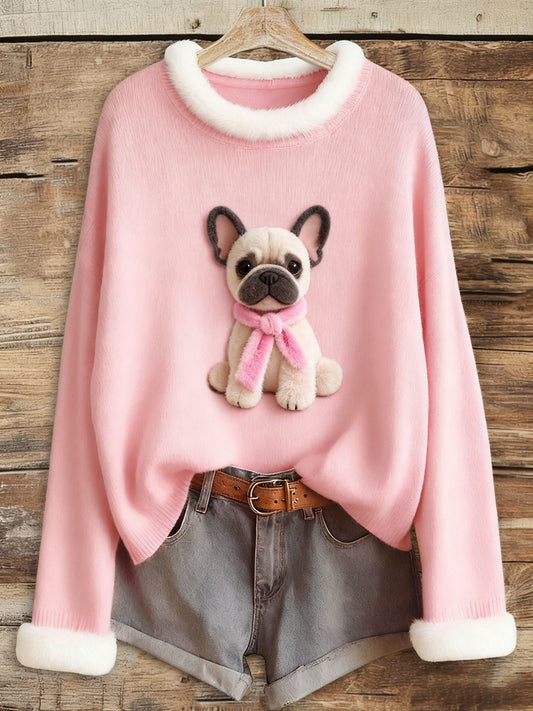 Le cancer du sein rose des femmes en peluche chien imprimé Tops