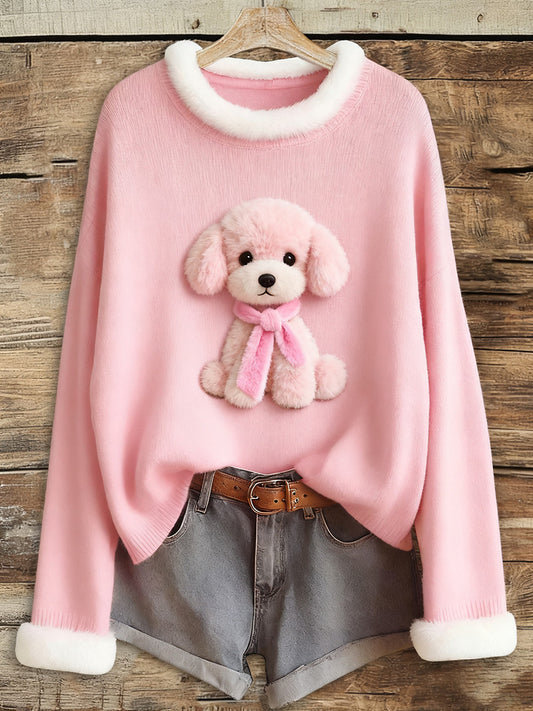 Le cancer du sein rose des femmes en peluche chien imprimé Tops