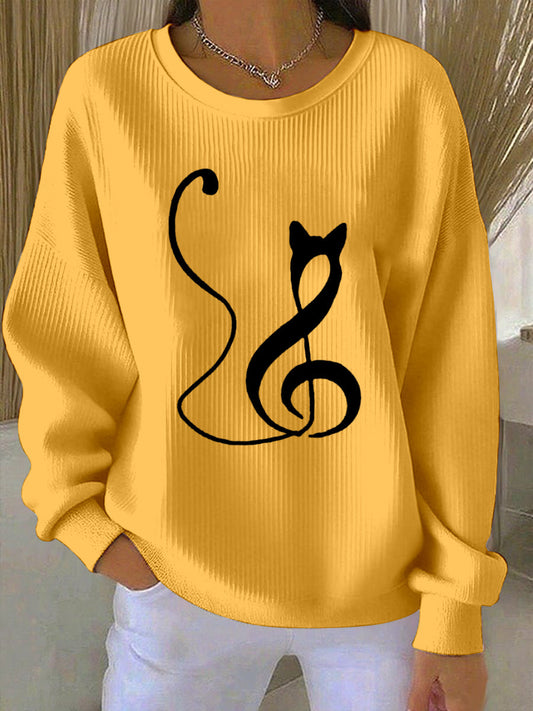 Les femmes de la musique Note inspiré Cat Imprimer Sweatshirt