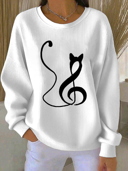 Les femmes de la musique Note inspiré Cat Imprimer Sweatshirt