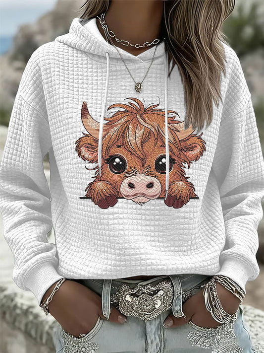 Highlander Waffle Print Hoodie pour femme