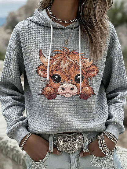 Highlander Waffle Print Hoodie pour femme