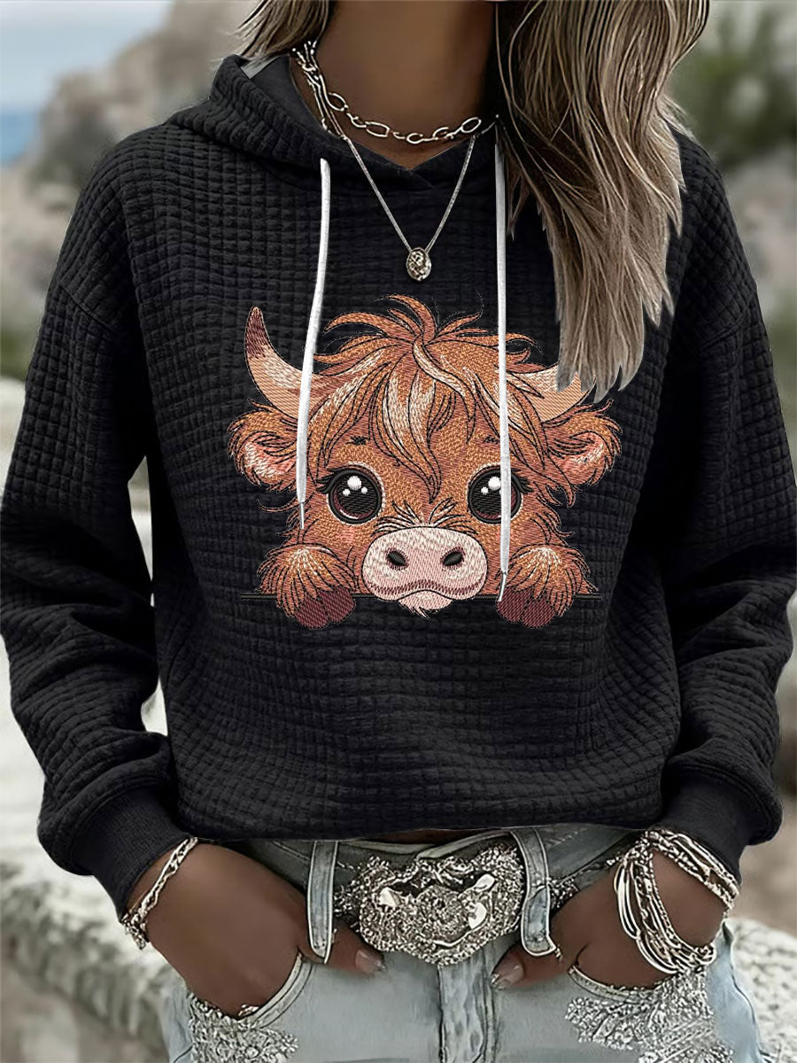 Highlander Waffle Print Hoodie pour femme