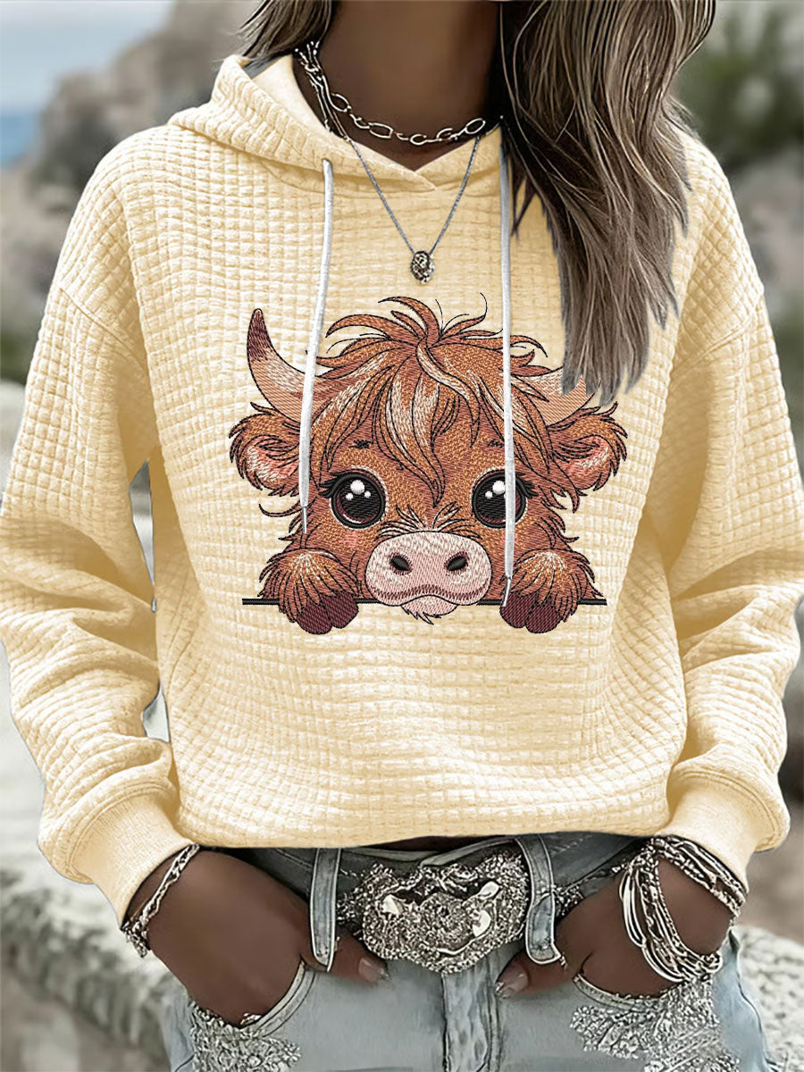 Highlander Waffle Print Hoodie pour femme