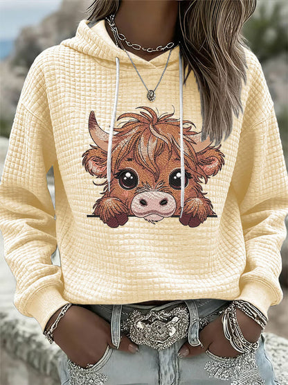 Highlander Waffle Print Hoodie pour femme