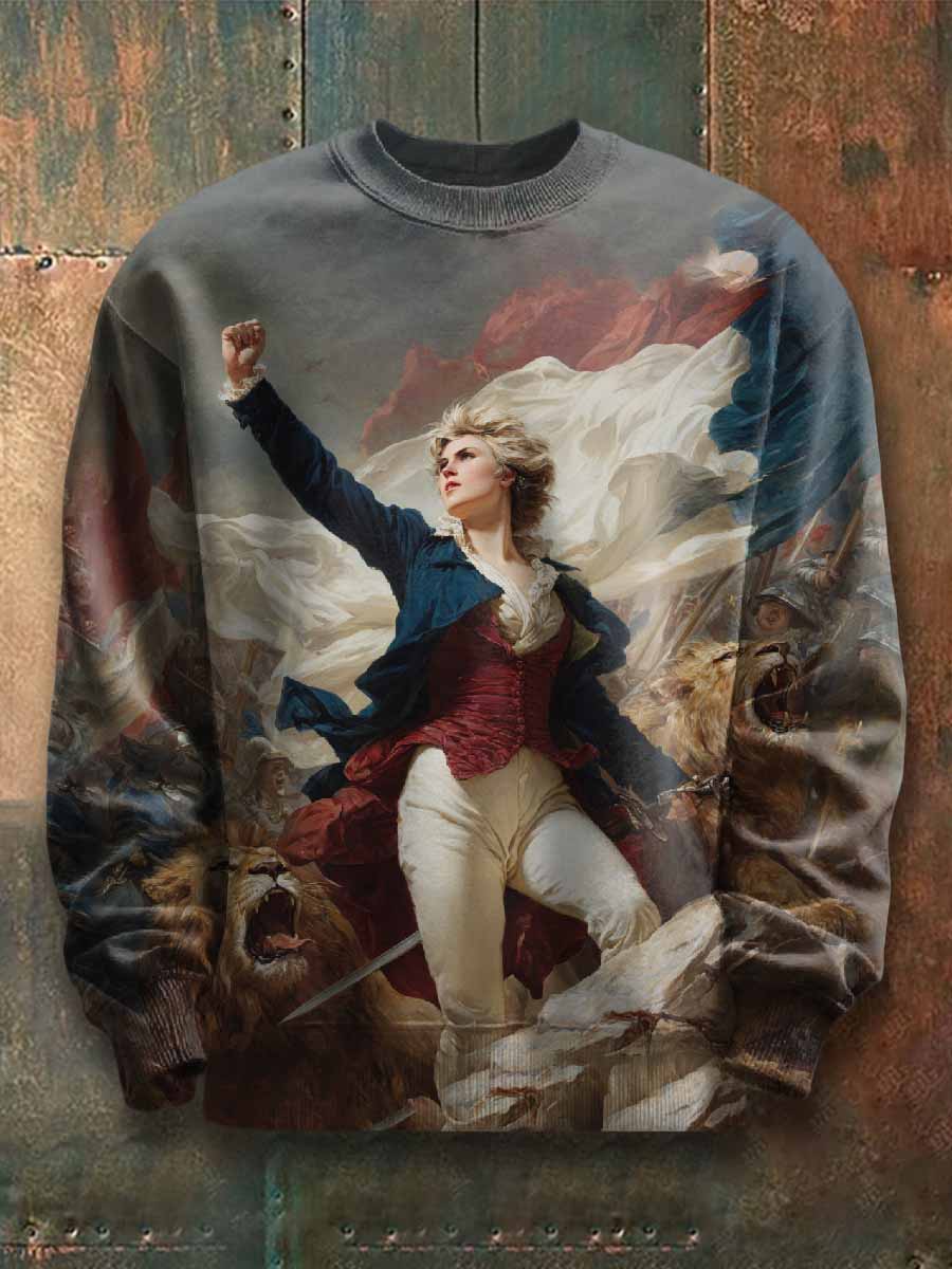 Vintage Motif Imprimé Casual Manches Longues Hoodie