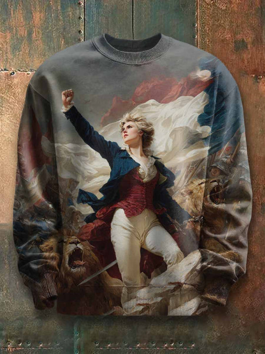 Vintage Motif Imprimé Casual Manches Longues Hoodie
