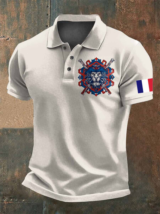 Polo Casual Imprimé Avec Motif Vintage