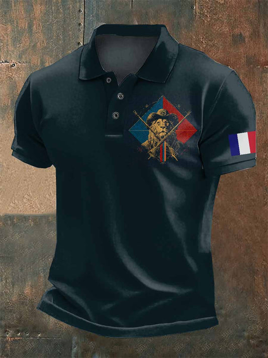 Polo Casual Imprimé Avec Motif Vintage