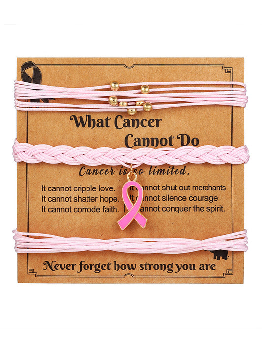Sensibilisation au cancer du sein des femmes ensemble de bracelet ruban rose