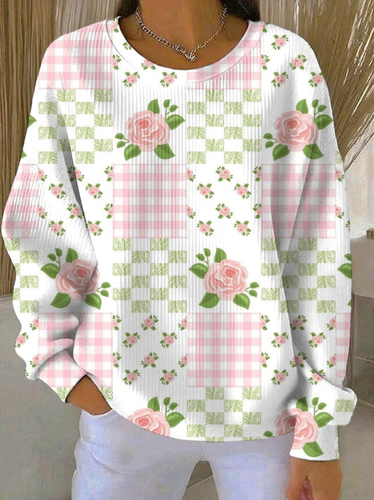Sweatshirt Décontracté Femme Rose Imprimé Cancer Du Sein
