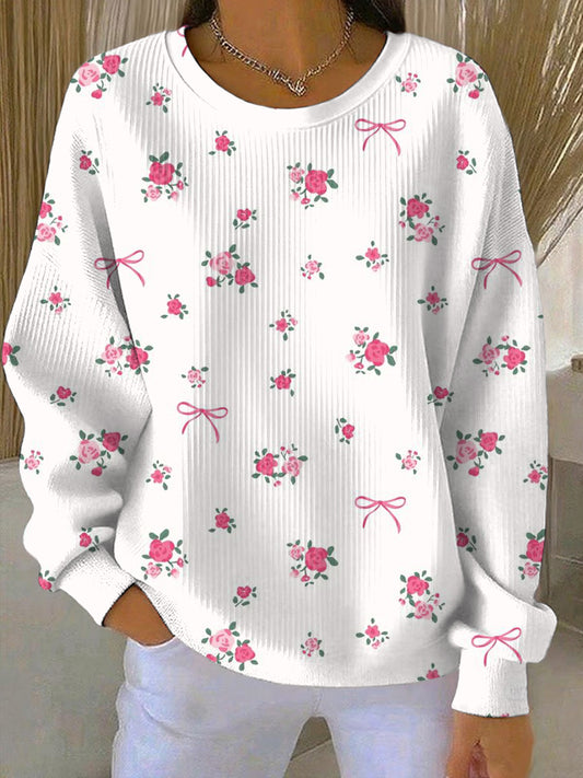 Sweatshirt Décontracté Femme Rose Imprimé Cancer Du Sein