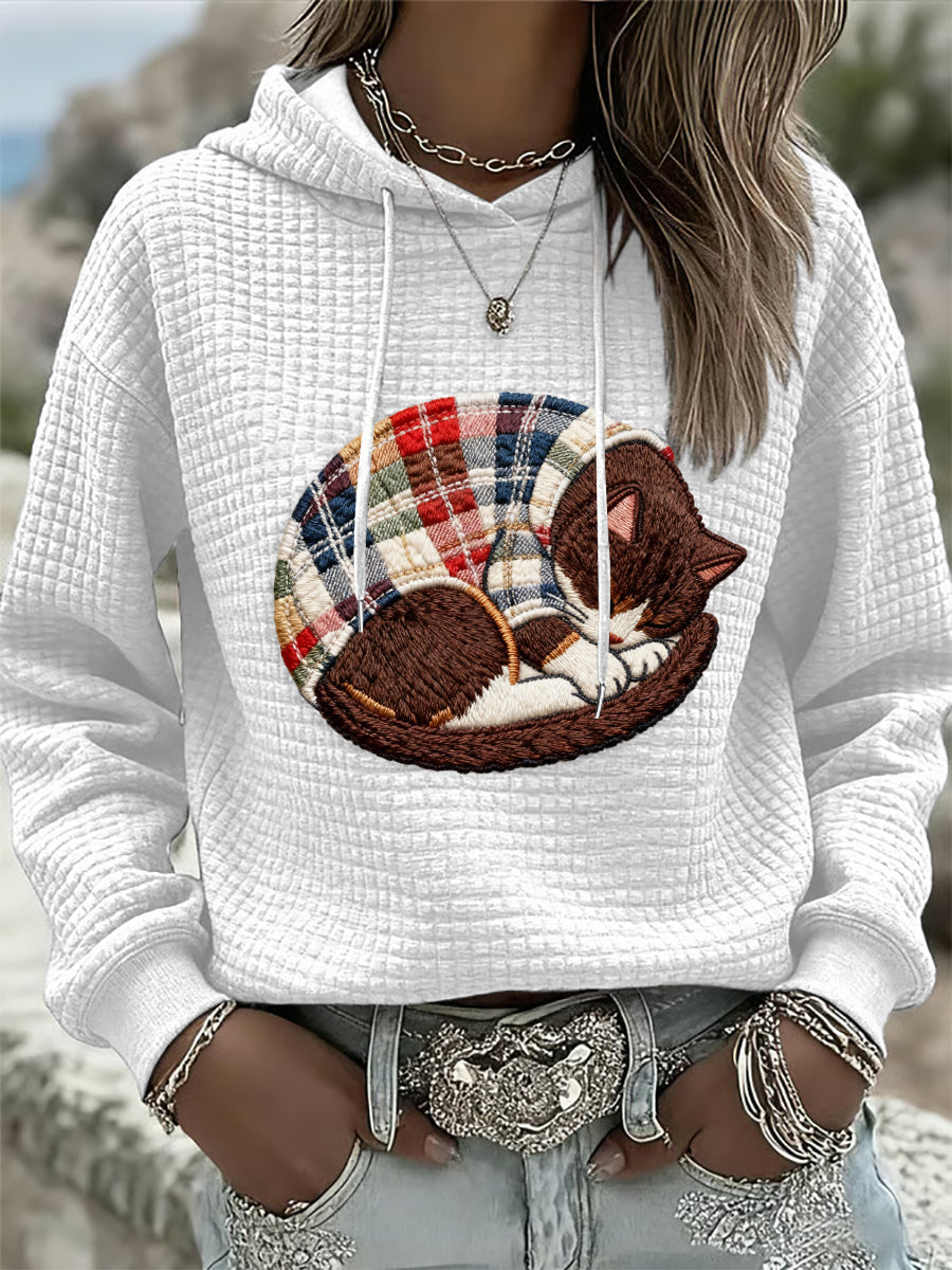 Sweat à Capuche Femme Cat Art Print