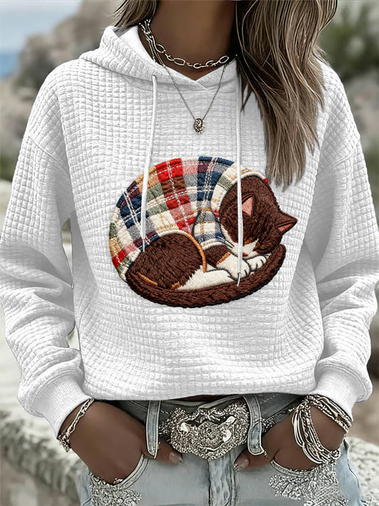Sweat à Capuche Femme Cat Art Print