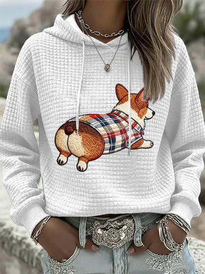 Sweat à Capuche Femme Chien Imprimé Art