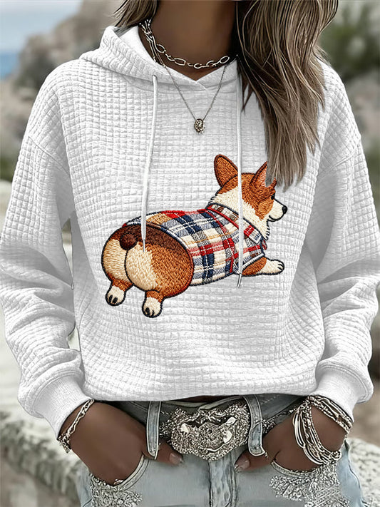 Sweat à Capuche Femme Chien Imprimé Art