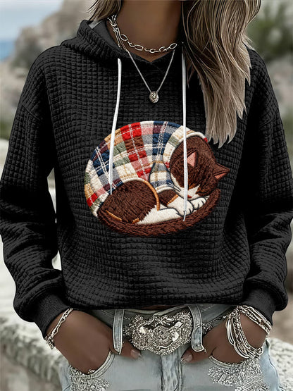 Sweat à Capuche Femme Cat Art Print
