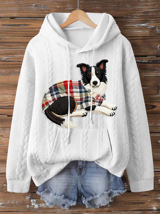 Sweat à Capuche Femme Chien Imprimé Art