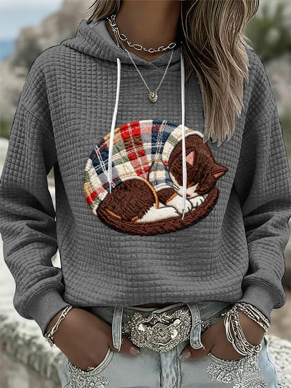 Sweat à Capuche Femme Cat Art Print
