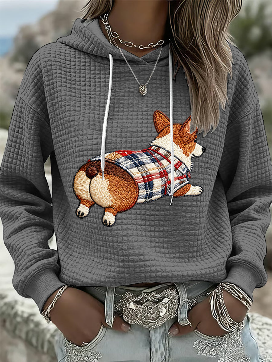 Sweat à Capuche Femme Chien Imprimé Art