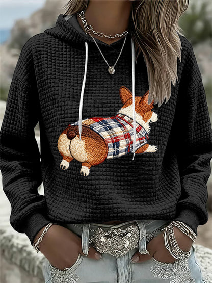 Sweat à Capuche Femme Chien Imprimé Art