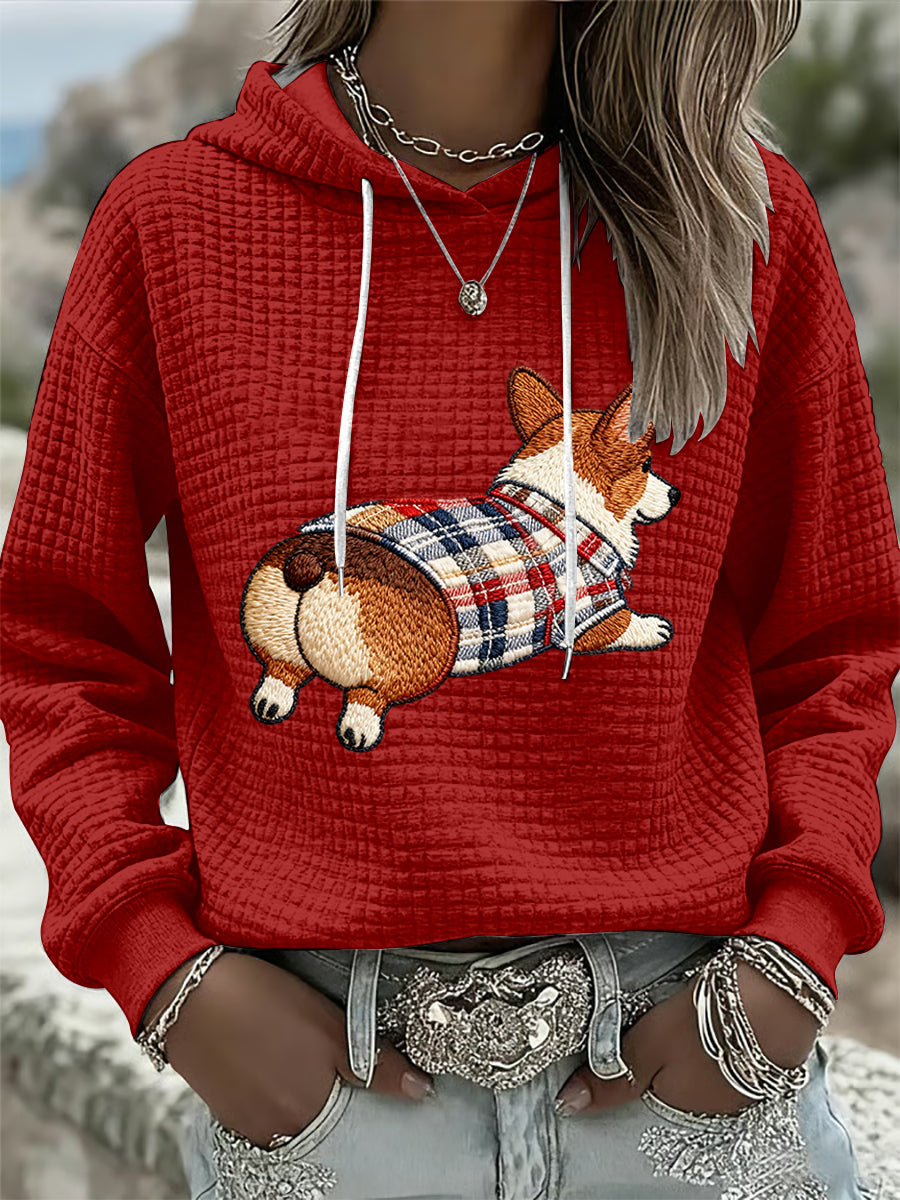 Sweat à Capuche Femme Chien Imprimé Art