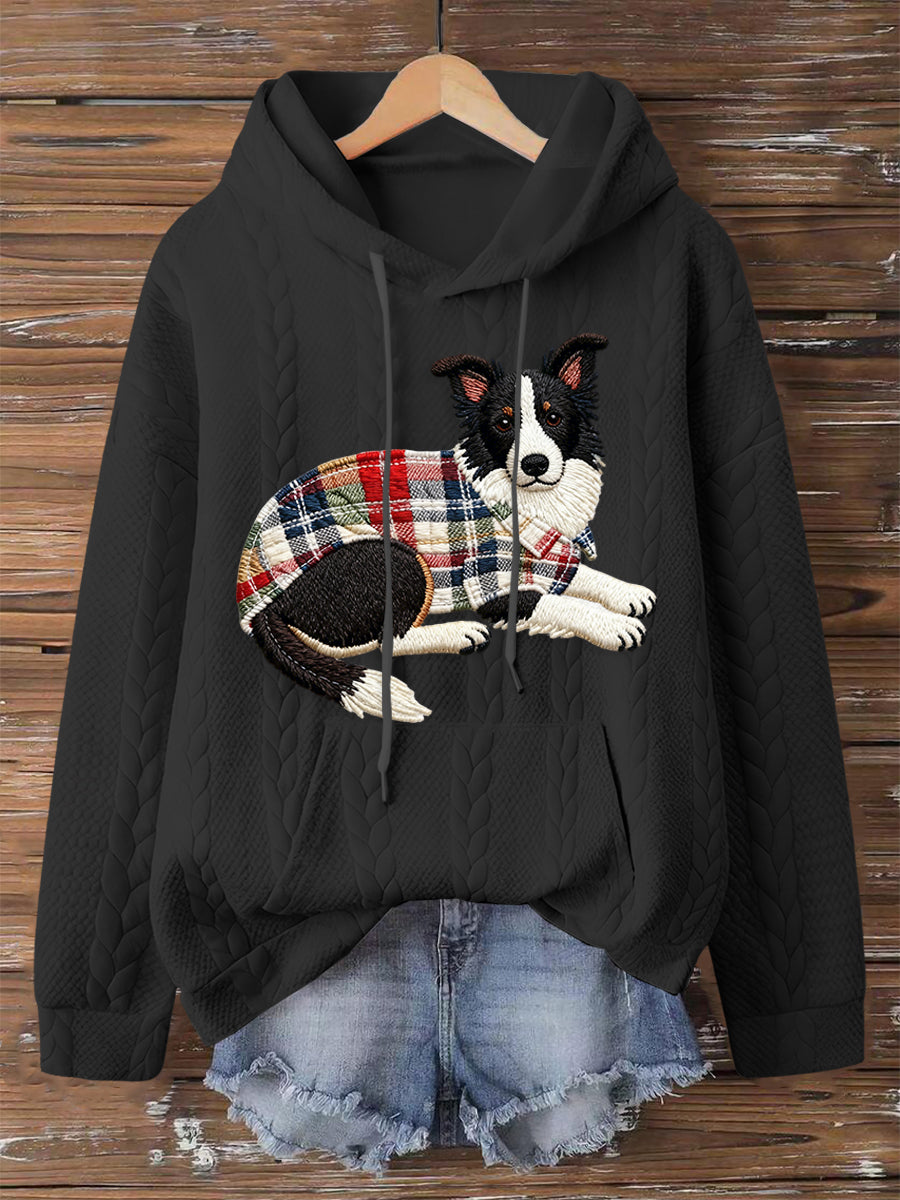 Sweat à Capuche Femme Chien Imprimé Art