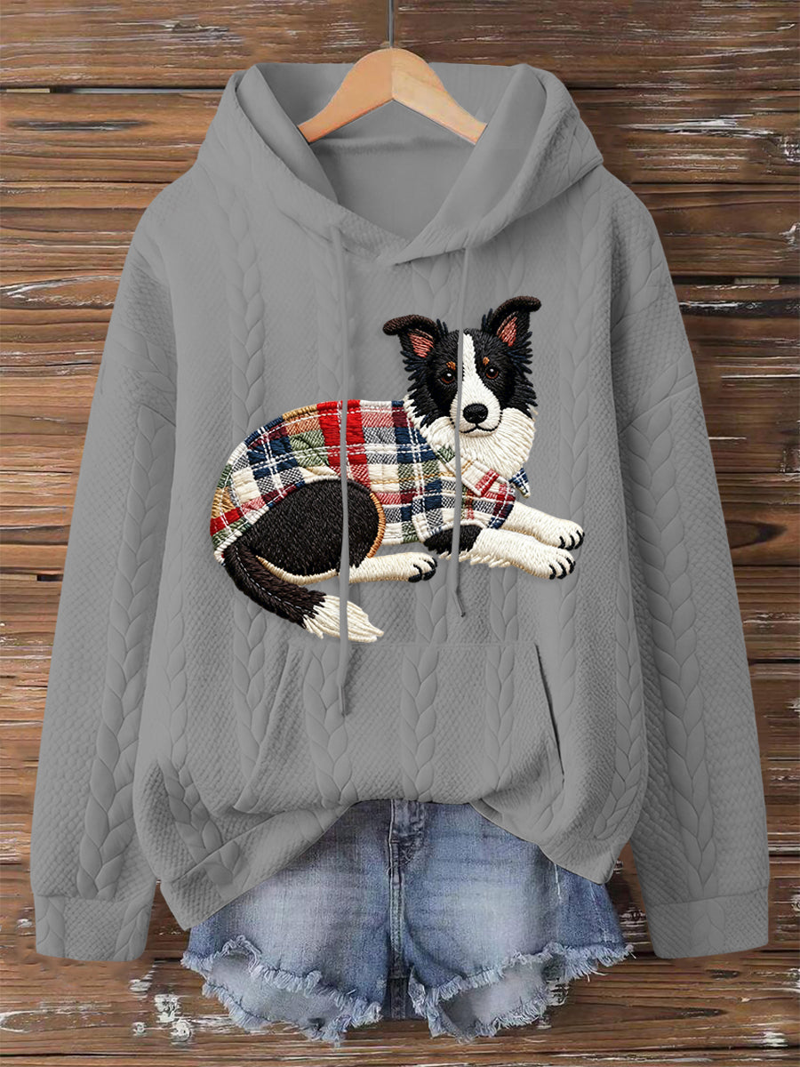 Sweat à Capuche Femme Chien Imprimé Art