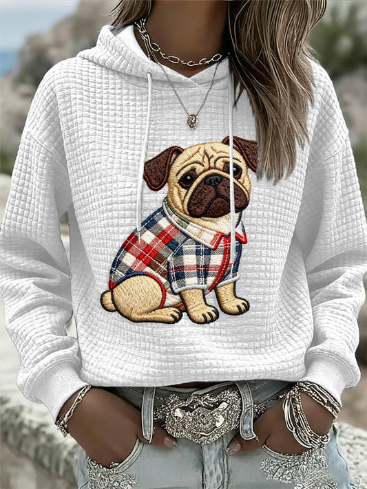 Sweat à Capuche Femme Chien Imprimé Art
