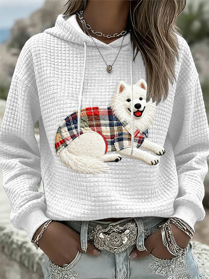 Sweat à Capuche Femme Chien Imprimé Art